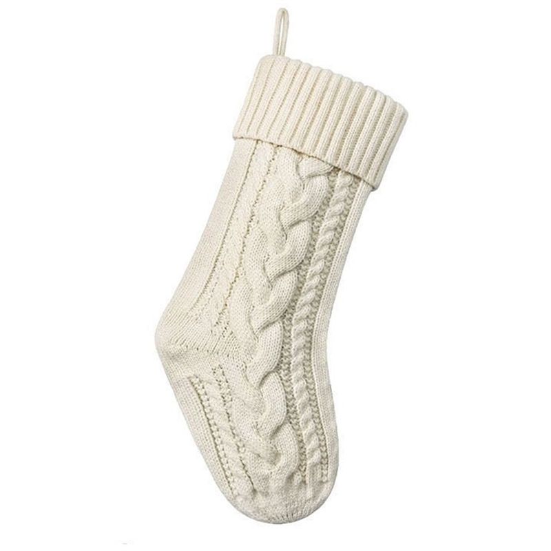 Christmas Stocking Hanging - AT84-Knitted Christmas Stockings For Family -