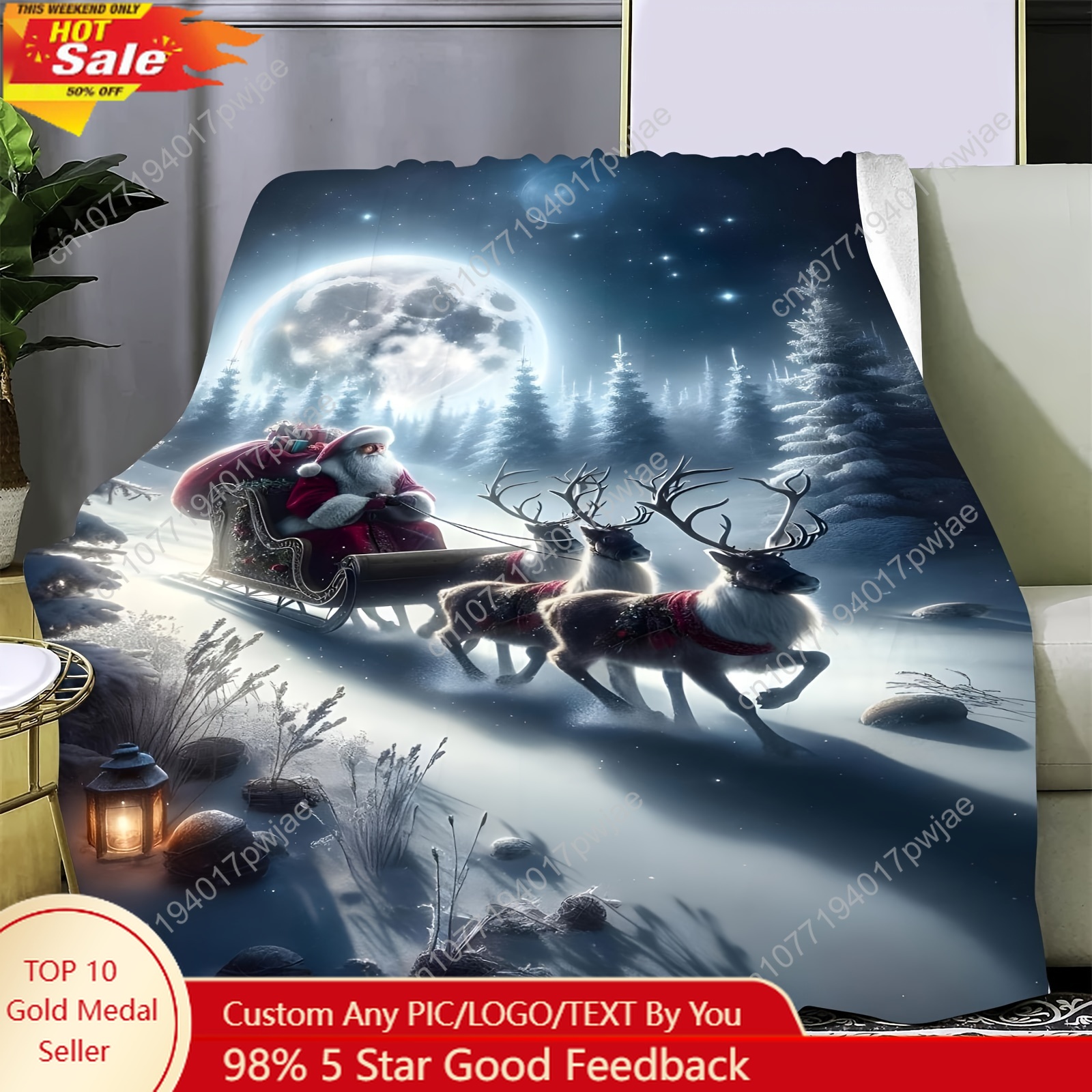 Christmas Throw Blanket - [All-Season Soft Flannel Throw] Bohemian Style