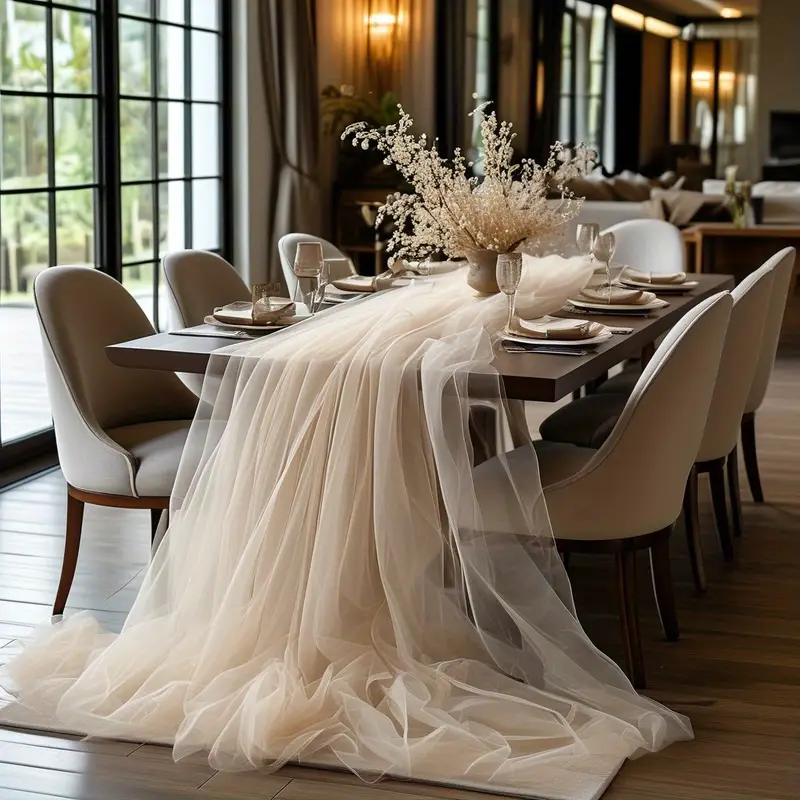 Christmas Table Runner - Gauze Table Runner Sheer Arch Wedding