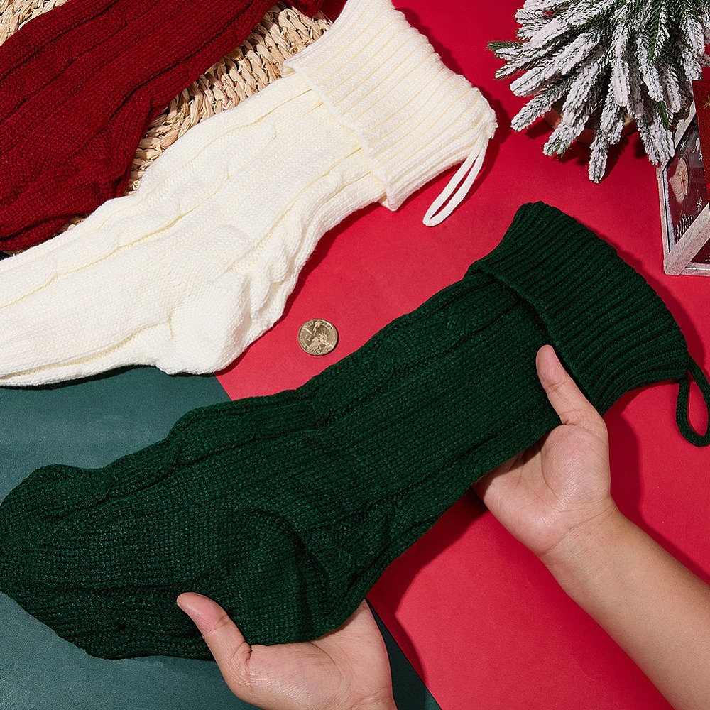 3Pcs 3 Colors Knitted Acrylic  - Christmas Stocking Hanging recensie en prijs