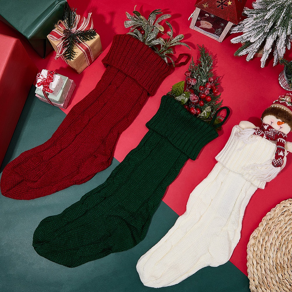 3Pcs 3 Colors Knitted Acrylic  - Christmas Stocking Hanging recensie en prijs