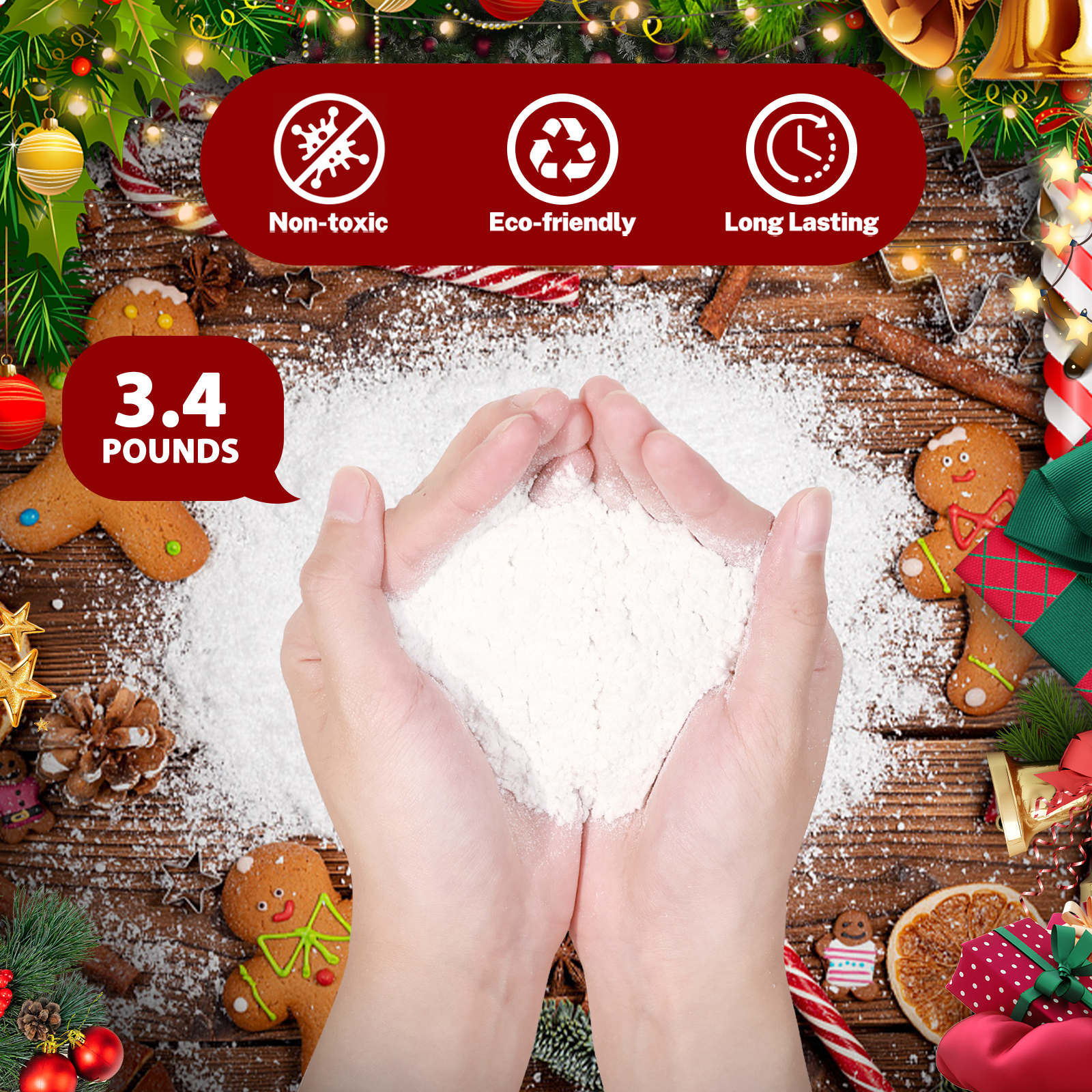 3.4 Lbs Artificial Snow Flocki - Christmas Wreath Fake recensie en prijs
