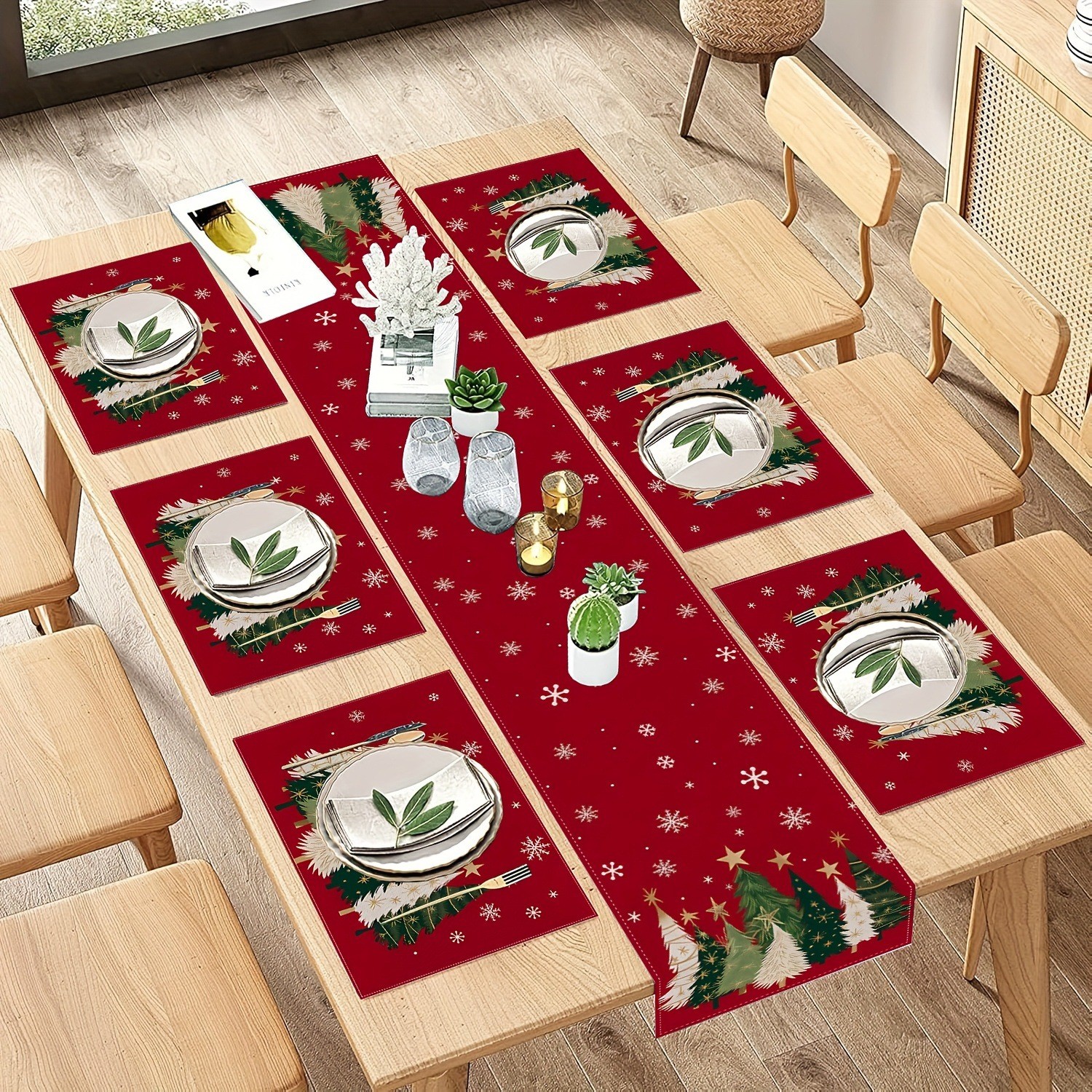 7-Piece Christmas Placemat and - Christmas Table Runner recensie en prijs