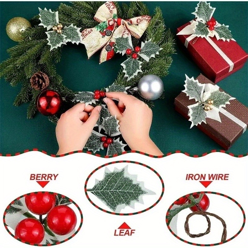 10 Pcs Artificial Holly Berrie - Christmas Wreath Fake recensie en prijs