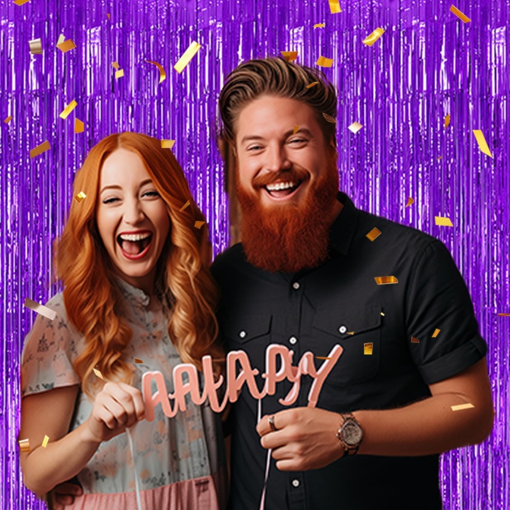 Foil Fringe Backdrop Purple Sh - Tinsel Garland Decoration recensie en prijs