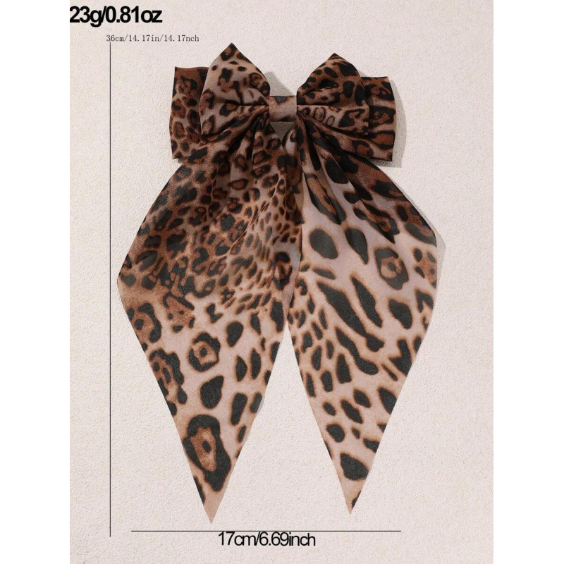 1pc Cute Leopard Print Bow Hai - Ribbon Bow Gift recensie en prijs