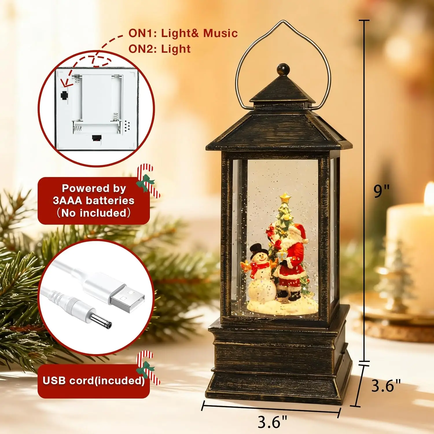 Christmas Snow Globe Lantern w - Snow Globe Musical recensie en prijs