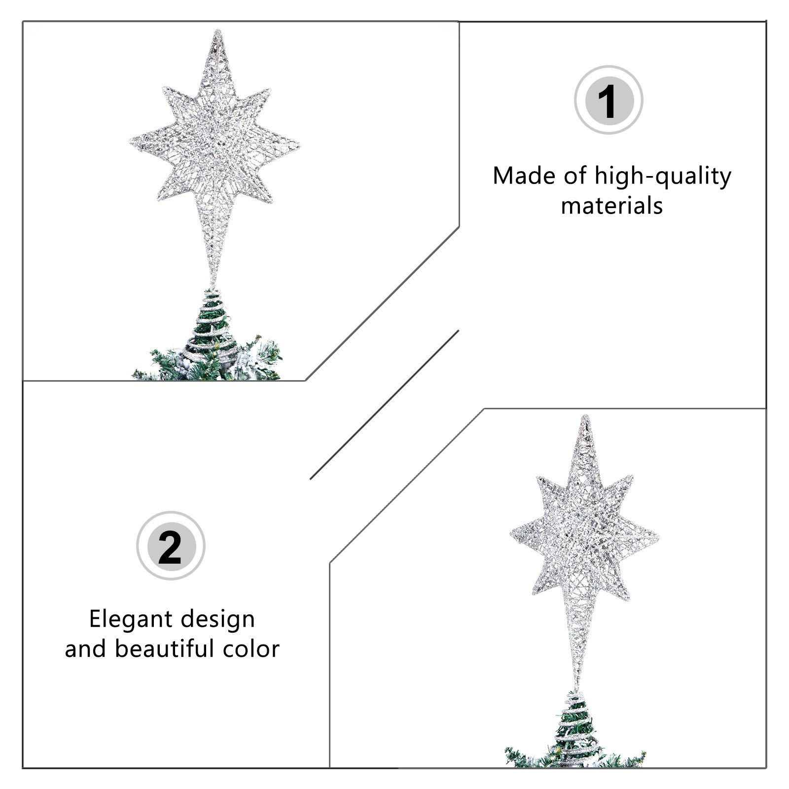 1Pcs Glittering Gold-Toned Eig - Star Tree Topper recensie en prijs