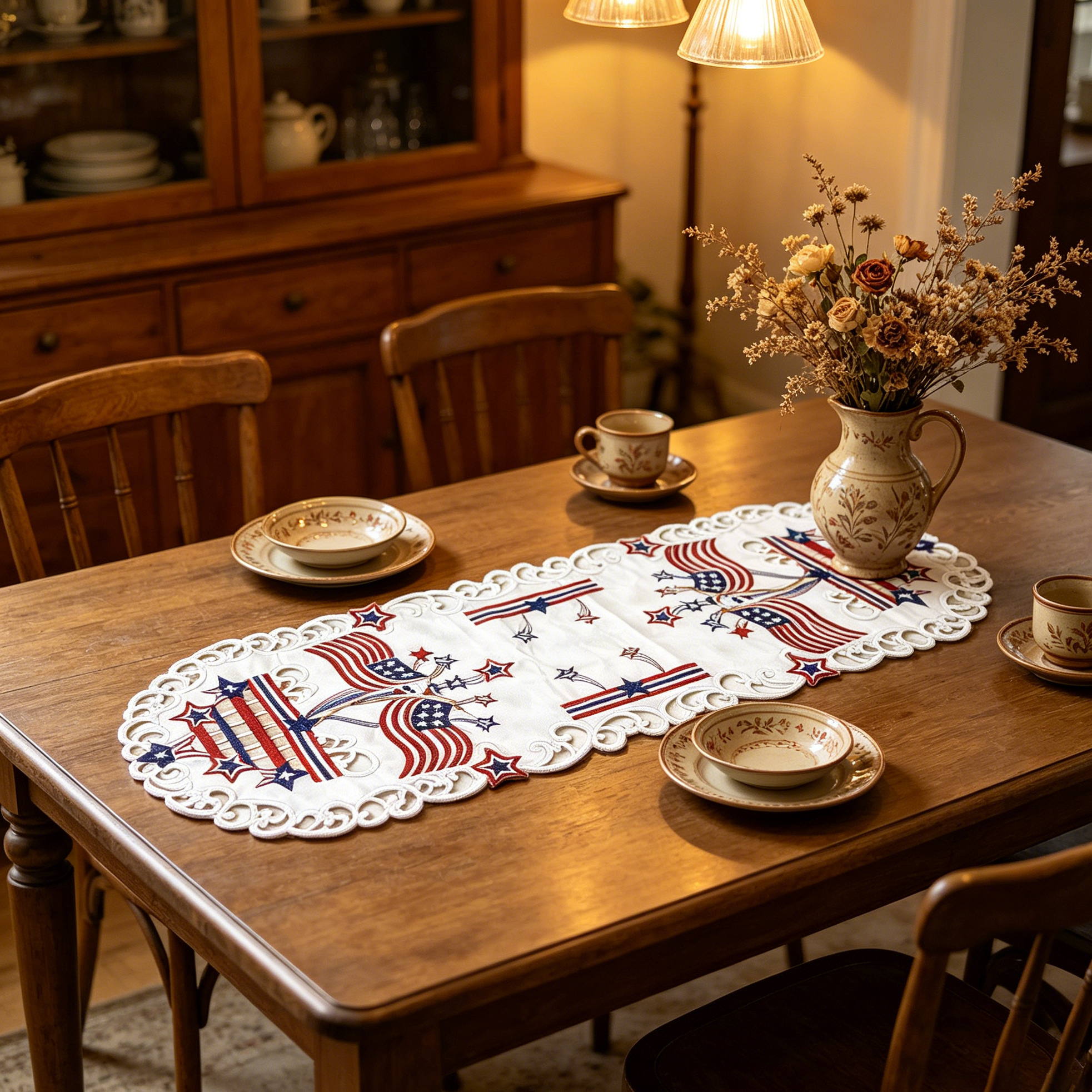 USA Independence Day Flag Embr - Christmas Table Runner recensie en prijs