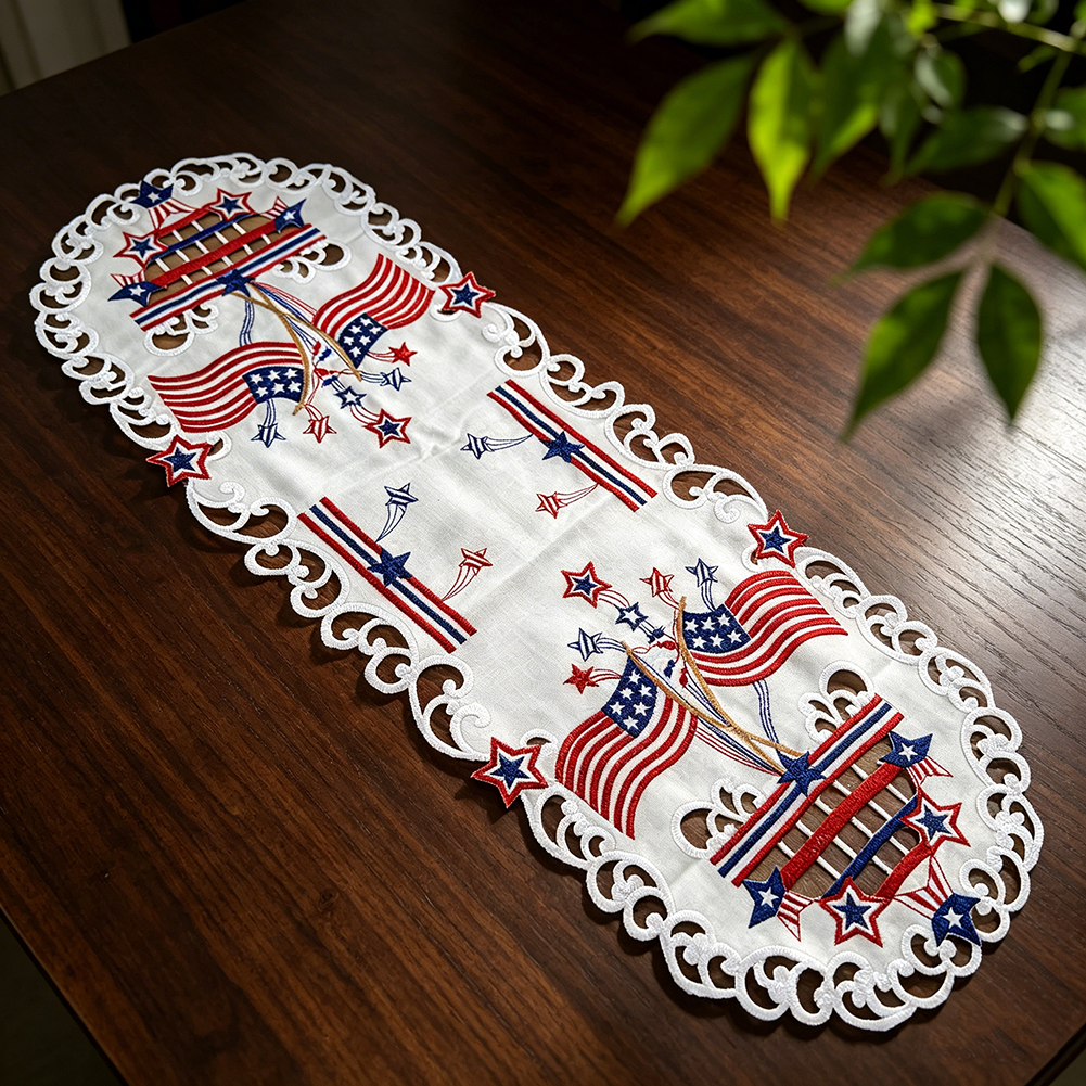USA Independence Day Flag Embr - Christmas Table Runner recensie en prijs