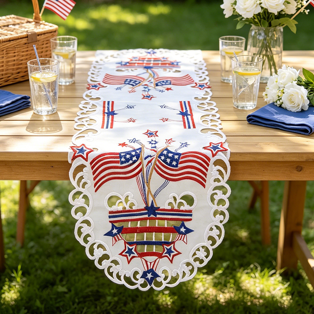 USA Independence Day Flag Embr - Christmas Table Runner recensie en prijs